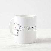 Arkansas zu Minnesota - Heart2Heart Coffee Tasse (Vorderseite Links)