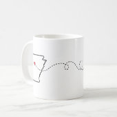 Arkansas zu Oregon - Heart2Heart Coffee Tasse (Vorderseite Links)