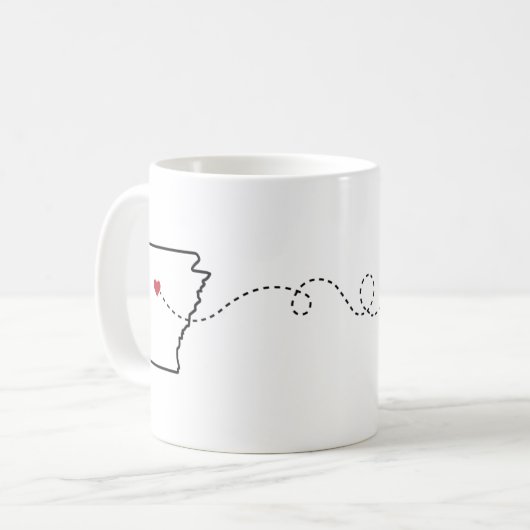 Arkansas zu Oregon - Heart2Heart Coffee Tasse (Vorderseite Links)