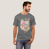 Arkansas Zuhause Kontur Apfelblüte Staat Blume T-Shirt (Vorne ganz)