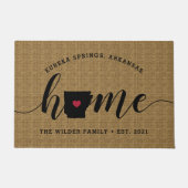 Arkansas Zuhause Staat Personalisiert Fußmatte (Vorderseite)