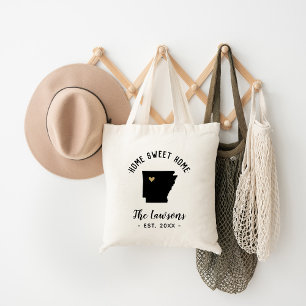 Arkansas Zuhause Sweet Zuhause Family Monogram Tragetasche