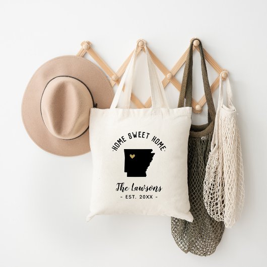 Arkansas Zuhause Sweet Zuhause Family Monogram Tragetasche
