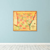 ArkansasPanoramakarte Arkansas Leinwanddruck (Insitu (Holzboden))
