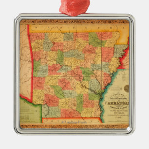 ArkansasPanoramic MapArkansas Ornament Aus Metall