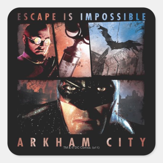 Arkham City Escape ist unmöglich Quadratischer Aufkleber (Vorderseite)