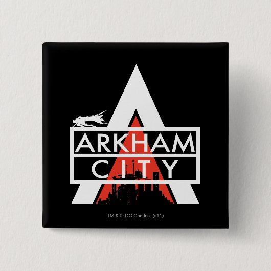 Arkham City Logo weiß Button (Vorderseite)