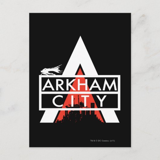 Arkham City Logo weiß Postkarte (Vorderseite)