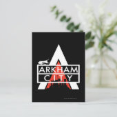Arkham City Logo weiß Postkarte (Stehend Vorderseite)