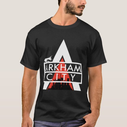 Arkham City Logo weiß T-Shirt (Vorderseite)