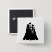 Arkham City | Schwarz-Weiß-Pose Batman Button (Vorne & Hinten)