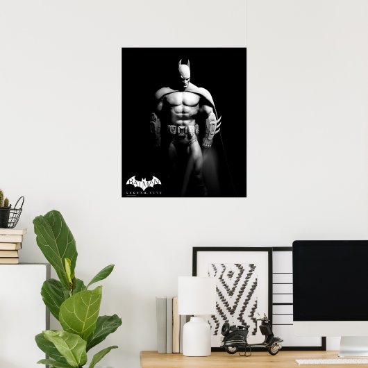 Arkham City | Schwarz-Weiß-Pose Batman Poster (Heimbüro)