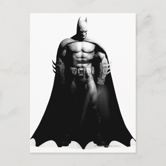 Arkham City | Schwarz-Weiß-Pose Batman Postkarte (Vorderseite)