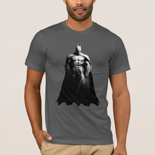 Arkham City | Schwarz-Weiß-Pose Batman T-Shirt (Vorderseite)