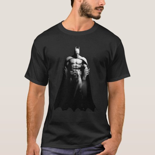 Arkham City | Schwarz-Weiß-Pose Batman T-Shirt (Vorderseite)