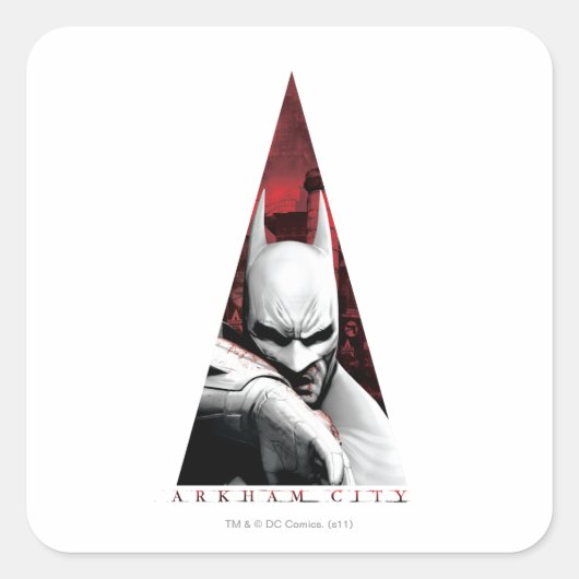 Arkham City Triangle Quadratischer Aufkleber (Vorderseite)