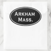 Arkham Mass. Ovaler Aufkleber (Tasche)