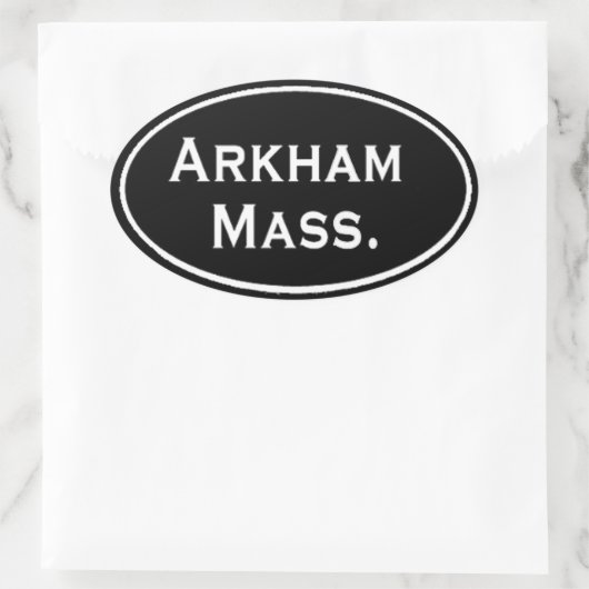 Arkham Mass. Ovaler Aufkleber (Tasche)