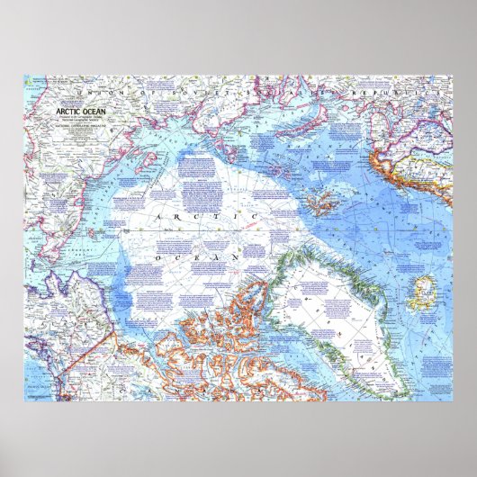 " Arktis: 1971/heute - Karte der Arktisregion ... Poster (Vorne)