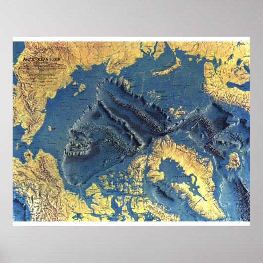 " Arktis: 1971 - Ocean SeaFloor Karte ... Poster (Vorne)