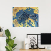 " Arktis: 1971 - Ocean SeaFloor Karte ... Poster (Heimbüro)