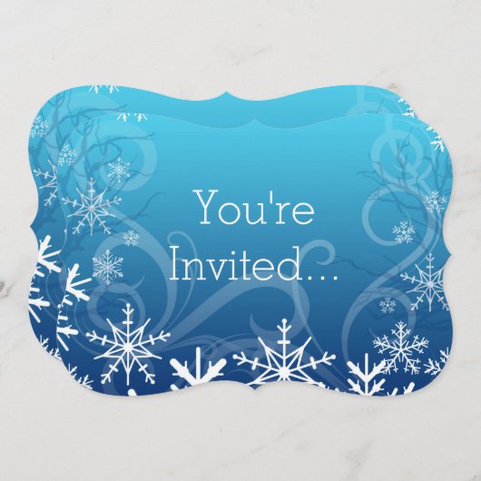 Arktis Frost Snowdrift Personalisiert Einladung (Vorne/Hinten)