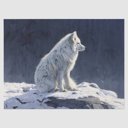 Arktis-Fuchs-Decoupage Seidenpapier (Vorderseite)