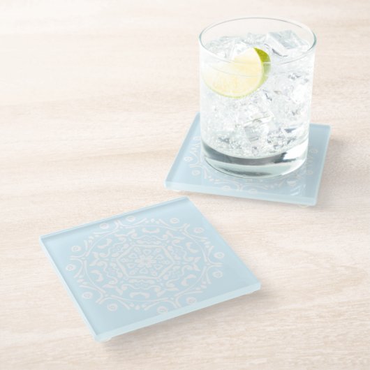 Arktis Mandala Glasuntersetzer (Schrägansicht)