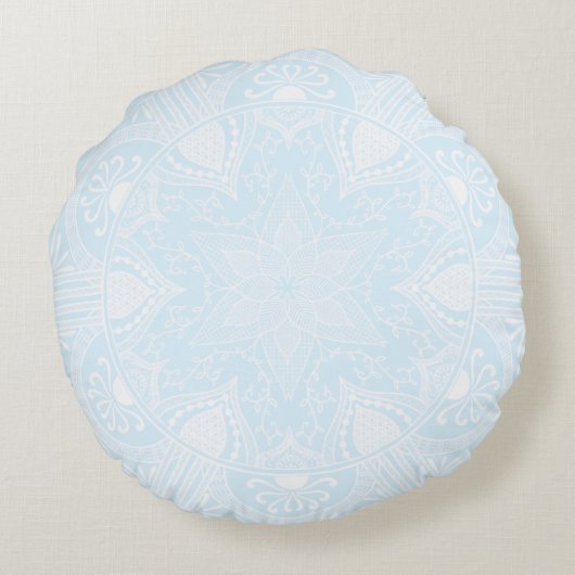 Arktis Mandala Rundes Kissen (Rückseite)