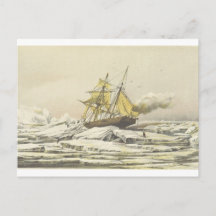 Arktis-Schiff Franklin-Expedition Lithographie