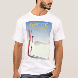 Arktis-Ski-Vintage-Abenteuer-Explorationsposter T-Shirt