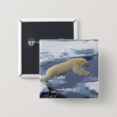 Arktis, Svalbard, Eisbär reckend Button (Vorne & Hinten)