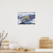 Arktis, Svalbard, Polar-Bär, der sich ausdehnt und Poster (Küche)