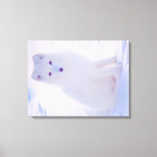 Arktis Winter Weiße Fuchs Lebendige Farb Foto Desi Leinwanddruck