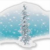 Arktisch blau gefroren frostig silber funkeln imme aufkleber (Vorderseite)