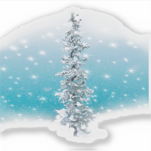 Arktisch blau gefroren frostig silber funkeln imme aufkleber (Vorderseite)