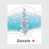 Arktisch blau gefroren frostig silber funkeln imme aufkleber (Blatt)