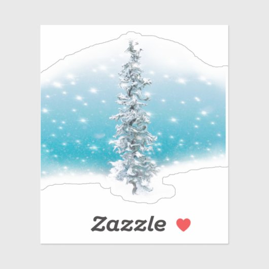 Arktisch blau gefroren frostig silber funkeln imme aufkleber (Blatt)