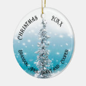 Arktisch blau gefroren frostig silber funkeln imme keramik ornament (Links)