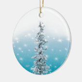 Arktisch blau gefroren frostig silber funkeln imme keramik ornament (Links)