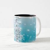Arktisch blau gefroren frostig silber funkeln imme zweifarbige tasse (VorderseiteRechts)