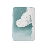 Arktische Aquamarine Schneeauwl Badematte (Vorderseite Vertikal)
