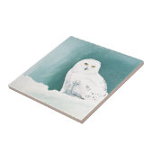 Arktische Aquamarine Schneeauwl Fliese (Seite)