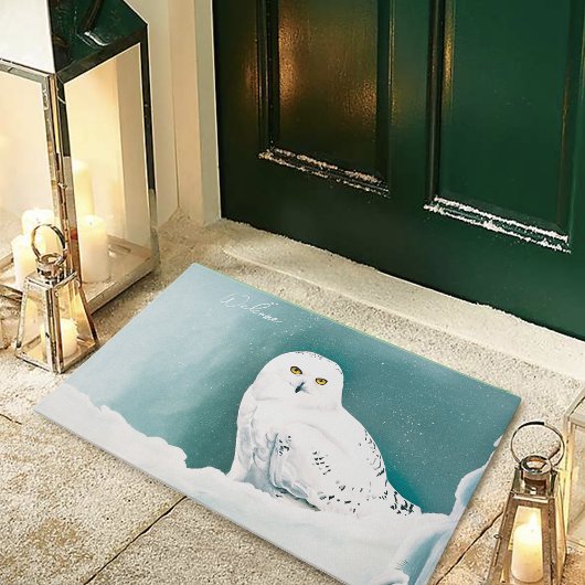 Arktische Aquamarine Schneeauwl Fußmatte
