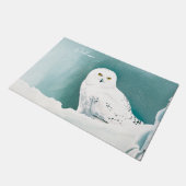 Arktische Aquamarine Schneeauwl Fußmatte (Schrägansicht)