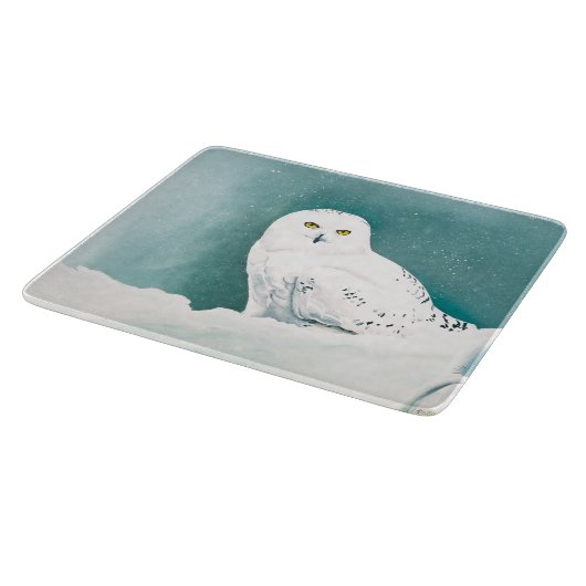 Arktische Aquamarine Schneeauwl Schneidebrett (Ecke)