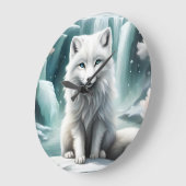 Arktische Fox Große Wanduhr (Winkel)