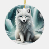 Arktische Fox Keramik Ornament (Vorne)