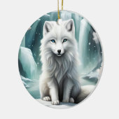 Arktische Fox Keramik Ornament (Links)