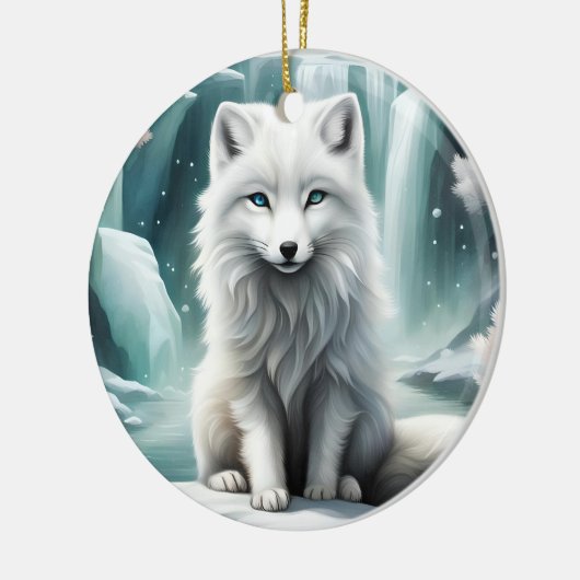 Arktische Fox Keramik Ornament (Links)